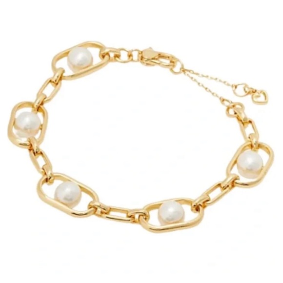 KATE SPADE • Gold Glamorous Strands Pearl Bracelet - Picture 1 of 6